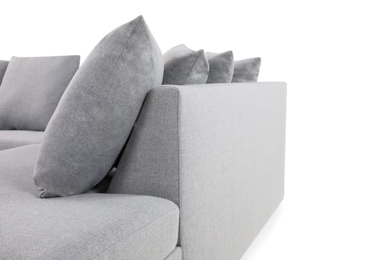 Crazy 4-sits Högervänd L-formad Schäslongsoffa i Tyg inkl Kuvertkuddar - Grå - Möbler - Soffa - Divansoffa & schäslongsoffa - 4 sits soffa med divan