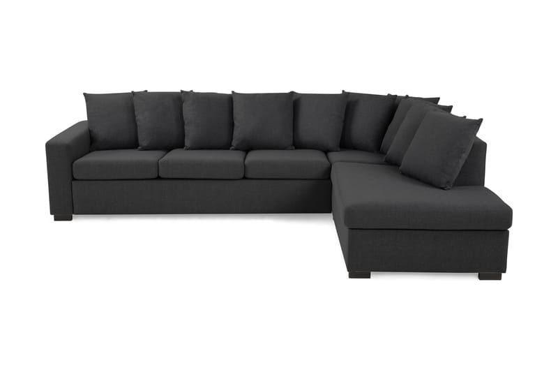 Crazy 4-sits Högervänd L-formad Schäslongsoffa i Tyg inkl Kuvertkuddar - Mörkgrå - Möbler - Soffa - Divansoffa & schäslongsoffa - 4 sits soffa med divan
