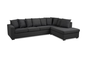 Crazy 4-sits Högervänd L-formad Schäslongsoffa i Tyg inkl Kuvertkuddar - Mörkgrå - Möbler - Soffa - Divansoffa & schäslongsoffa - 4 sits soffa med divan
