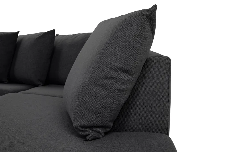 Crazy 4-sits Högervänd L-formad Schäslongsoffa i Tyg inkl Kuvertkuddar - Mörkgrå - Möbler - Soffa - Divansoffa & schäslongsoffa - 4 sits soffa med divan