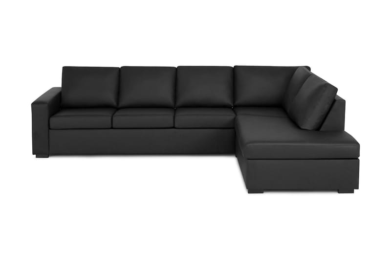 Crazy 4-sits Högervänd L-formad Schäslongsoffa i Tyg - Svart - Möbler - Soffa - Divansoffa & schäslongsoffa - 3 sits soffa med divan