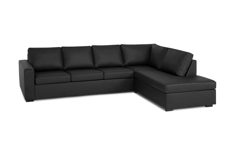 Crazy 4-sits Högervänd L-formad Schäslongsoffa i Tyg - Svart - Möbler - Soffa - Divansoffa & schäslongsoffa - 3 sits soffa med divan