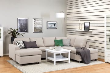 Crazy 4-sits Högervänd U-formad Large Soffa med Divan och Schäslong i Tyg - Beige - Möbler - Soffa - Divansoffa & schäslongsoffa - 4 sits soffa med divan