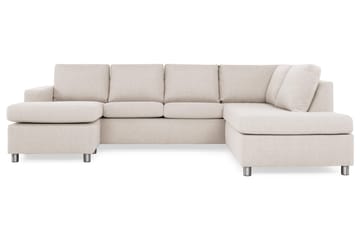 Crazy 4-sits Högervänd U-formad Large Soffa med Divan och Schäslong i Tyg - Beige - Möbler - Soffa - Divansoffa & schäslongsoffa - 4 sits soffa med divan