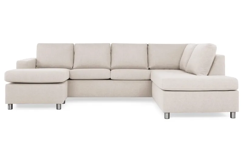 Crazy 4-sits Högervänd U-formad Large Soffa med Divan och Schäslong i Tyg - Beige - Möbler - Soffa - Divansoffa & schäslongsoffa - 4 sits soffa med divan