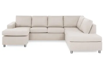 Crazy 4-sits Högervänd U-formad Large Soffa med Divan och Schäslong i Tyg - Beige - Möbler - Soffa - Divansoffa & schäslongsoffa - 4 sits soffa med divan