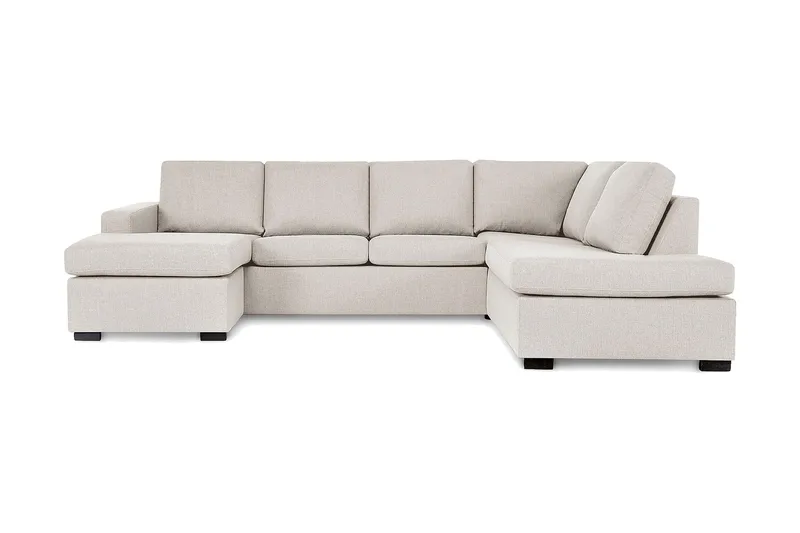 Crazy 4-sits Högervänd U-formad Large Soffa med Divan och Schäslong i Tyg, Beige