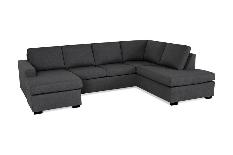 Crazy 4-sits Högervänd U-formad Large Soffa med Divan och Schäslong i Tyg - Mörkgrå - Möbler - Soffa - Divansoffa & schäslongsoffa - 4 sits soffa med divan