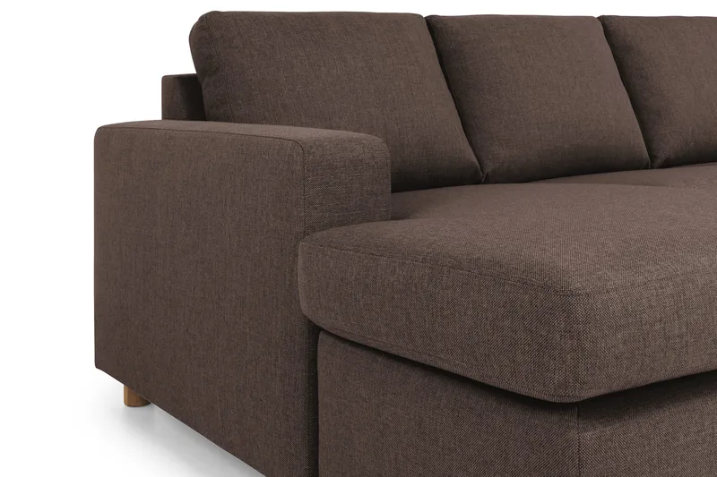 Crazy 4-sits Högervänd U-formad Small Soffa med Divan och Schäslong i Tyg - Brun - Möbler - Soffa - Divansoffa & schäslongsoffa - 4 sits soffa med divan