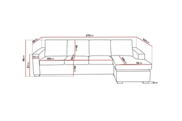Crazy 4-sits Vändbar L-formad Divansoffa i Konstläder - Svart - Möbler - Soffa - Divansoffa & schäslongsoffa - 4 sits soffa med divan