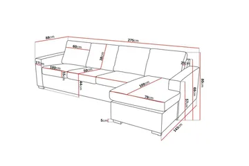 Crazy 4-sits Vändbar L-formad Divansoffa i Konstläder - Svart - Möbler - Soffa - Divansoffa & schäslongsoffa - 4 sits soffa med divan