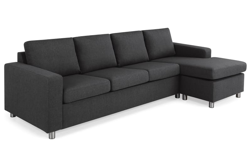 Crazy 4-sits Vändbar L-formad Divansoffa i Tyg - Antracit - Möbler - Soffa - Divansoffa & schäslongsoffa - 4 sits soffa med divan