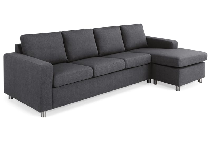 Crazy 4-sits Vändbar L-formad Divansoffa i Tyg - Mörkgrå - Möbler - Soffa - Divansoffa & schäslongsoffa - 4 sits soffa med divan