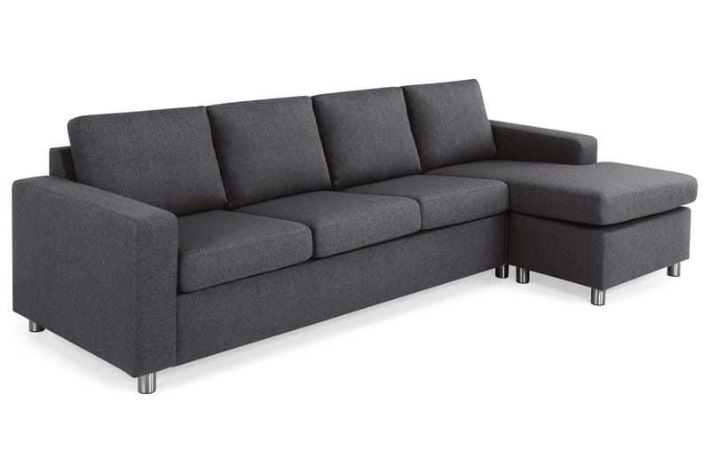 Crazy 4-sits Vändbar L-formad Divansoffa i Tyg - Mörkgrå - Möbler - Soffa - Divansoffa & schäslongsoffa - 4 sits soffa med divan