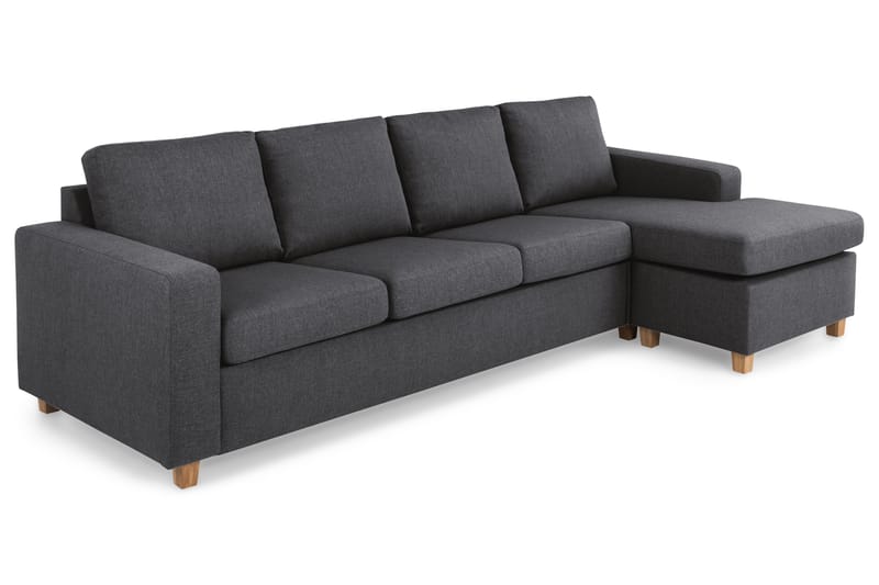 Crazy 4-sits Vändbar L-formad Divansoffa i Tyg - Mörkgrå - Möbler - Soffa - Divansoffa & schäslongsoffa - 4 sits soffa med divan