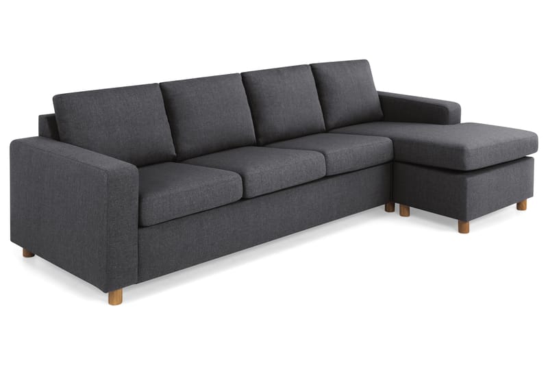 Crazy 4-sits Vändbar L-formad Divansoffa i Tyg - Mörkgrå - Möbler - Soffa - Divansoffa & schäslongsoffa - 4 sits soffa med divan