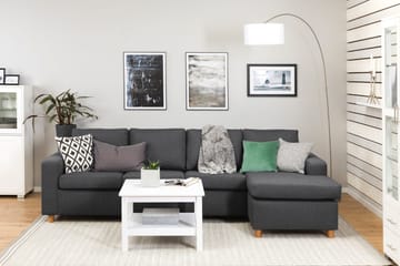 Crazy 4-sits Vändbar L-formad Divansoffa i Tyg - Mörkgrå - Möbler - Soffa - Divansoffa & schäslongsoffa - 4 sits soffa med divan