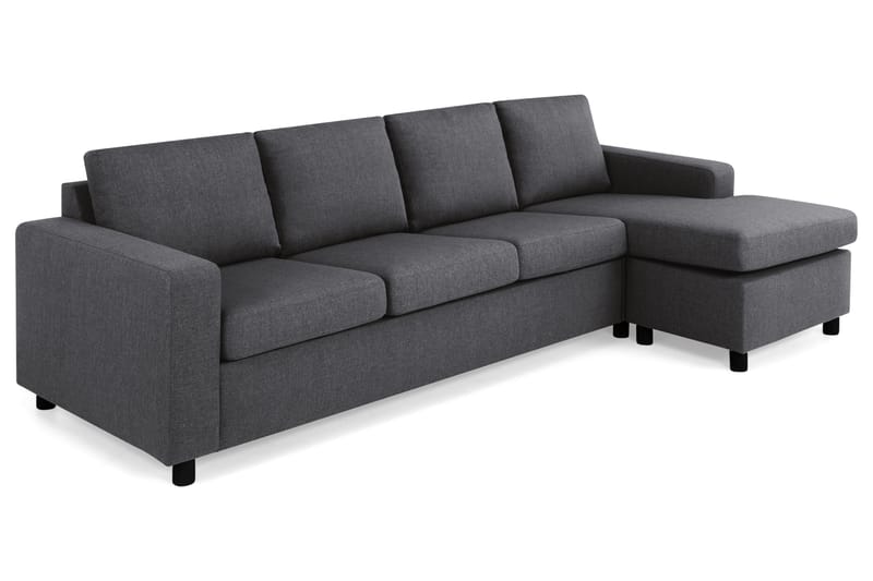 Crazy 4-sits Vändbar L-formad Divansoffa i Tyg - Mörkgrå - Möbler - Soffa - Divansoffa & schäslongsoffa - 4 sits soffa med divan