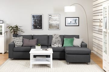 Crazy 4-sits Vändbar L-formad Divansoffa i Tyg - Mörkgrå - Möbler - Soffa - Divansoffa & schäslongsoffa - 4 sits soffa med divan