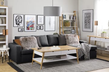 Crazy 4-sits Vändbar L-formad Divansoffa i Tyg - Mörkgrå - Möbler - Soffa - Divansoffa & schäslongsoffa - 4 sits soffa med divan