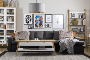 Crazy 4-sits Vändbar L-formad Divansoffa i Tyg - Mörkgrå - Möbler - Soffa - Divansoffa & schäslongsoffa - 4 sits soffa med divan