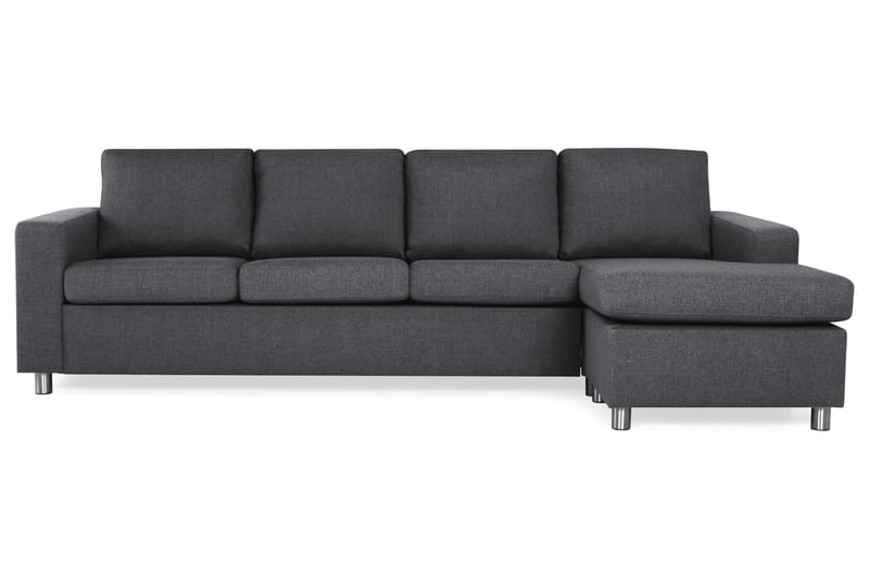 Crazy 4-sits Vändbar L-formad Divansoffa i Tyg - Mörkgrå - Möbler - Soffa - Divansoffa & schäslongsoffa - 4 sits soffa med divan