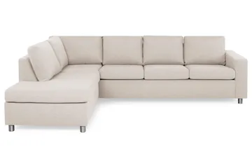 Crazy 4-sits Vänstervänd L-formad Schäslongsoffa i Tyg - Beige - Möbler - Soffa - Divansoffa & schäslongsoffa - 3 sits soffa med divan