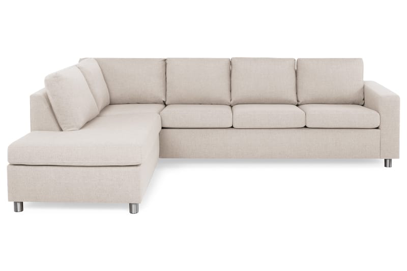 Crazy 4-sits Vänstervänd L-formad Schäslongsoffa i Tyg - Beige - Möbler - Soffa - Divansoffa & schäslongsoffa - 3 sits soffa med divan