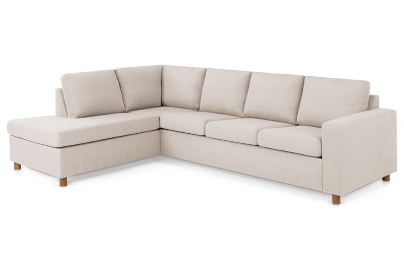 Crazy 4-sits Vänstervänd L-formad Schäslongsoffa i Tyg - Beige - Möbler - Soffa - Divansoffa & schäslongsoffa - 3 sits soffa med divan