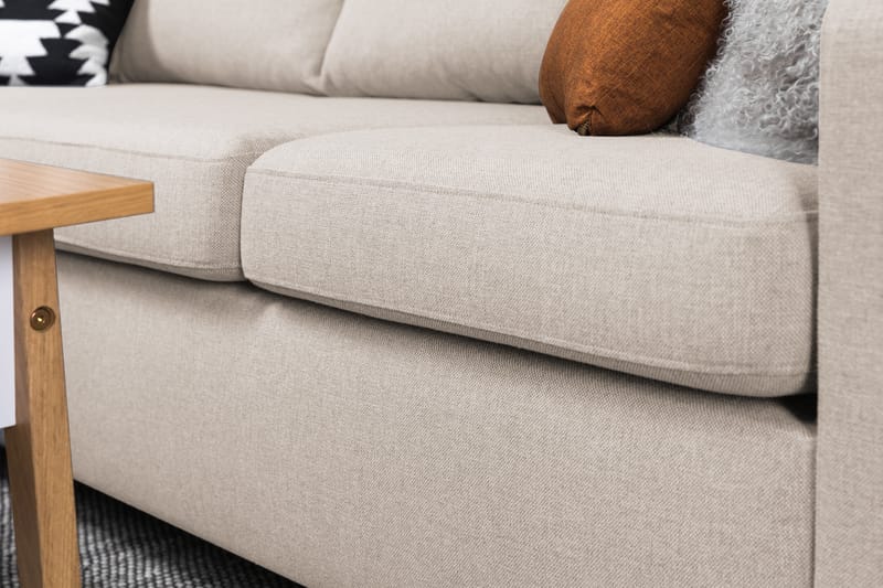 Crazy 4-sits Vänstervänd L-formad Schäslongsoffa i Tyg - Beige - Möbler - Soffa - Divansoffa & schäslongsoffa - 3 sits soffa med divan