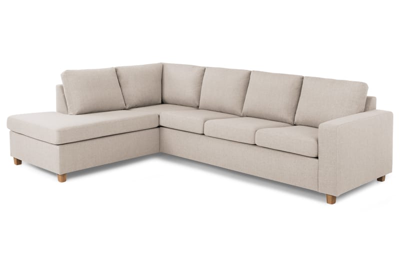 Crazy 4-sits Vänstervänd L-formad Schäslongsoffa i Tyg - Beige - Möbler - Soffa - Divansoffa & schäslongsoffa - 3 sits soffa med divan
