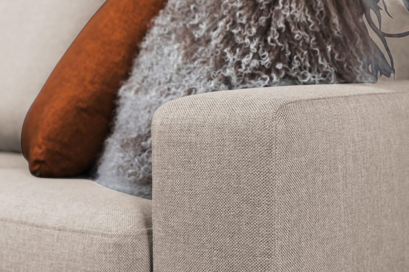 Crazy 4-sits Vänstervänd L-formad Schäslongsoffa i Tyg - Beige - Möbler - Soffa - Divansoffa & schäslongsoffa - 3 sits soffa med divan