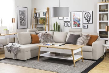 Crazy 4-sits Vänstervänd L-formad Schäslongsoffa i Tyg - Beige - Möbler - Soffa - Divansoffa & schäslongsoffa - 3 sits soffa med divan