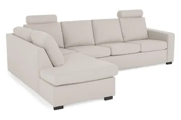 Crazy 4-sits Vänstervänd L-formad Schäslongsoffa i Tyg - Beige - Möbler - Soffa - Divansoffa & schäslongsoffa - 3 sits soffa med divan