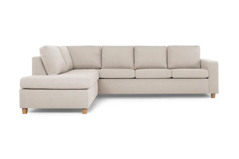 Crazy 4-sits Vänstervänd L-formad Schäslongsoffa i Tyg - Beige - Möbler - Soffa - Divansoffa & schäslongsoffa - 3 sits soffa med divan