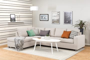 Crazy 4-sits Vänstervänd L-formad Schäslongsoffa i Tyg - Beige - Möbler - Soffa - Divansoffa & schäslongsoffa - 3 sits soffa med divan