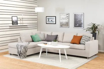 Crazy 4-sits Vänstervänd L-formad Schäslongsoffa i Tyg - Beige - Möbler - Soffa - Divansoffa & schäslongsoffa - 3 sits soffa med divan