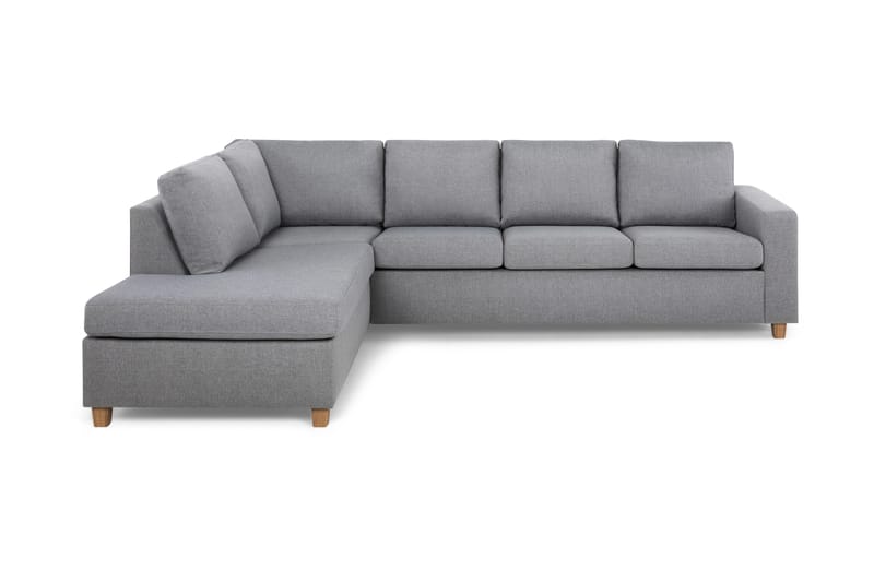 Crazy 4-sits Vänstervänd L-formad Schäslongsoffa i Tyg, Grå