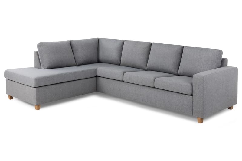 Crazy 4-sits Vänstervänd L-formad Schäslongsoffa i Tyg - Grå - Möbler - Soffa - Divansoffa & schäslongsoffa - 3 sits soffa med divan