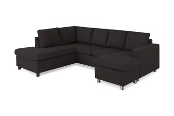 Crazy 4-sits Vänstervänd U-formad Large Soffa med Divan och Schäslong i Tyg - Antracit - Möbler - Soffa - Divansoffa & schäslongsoffa - 4 sits soffa med divan