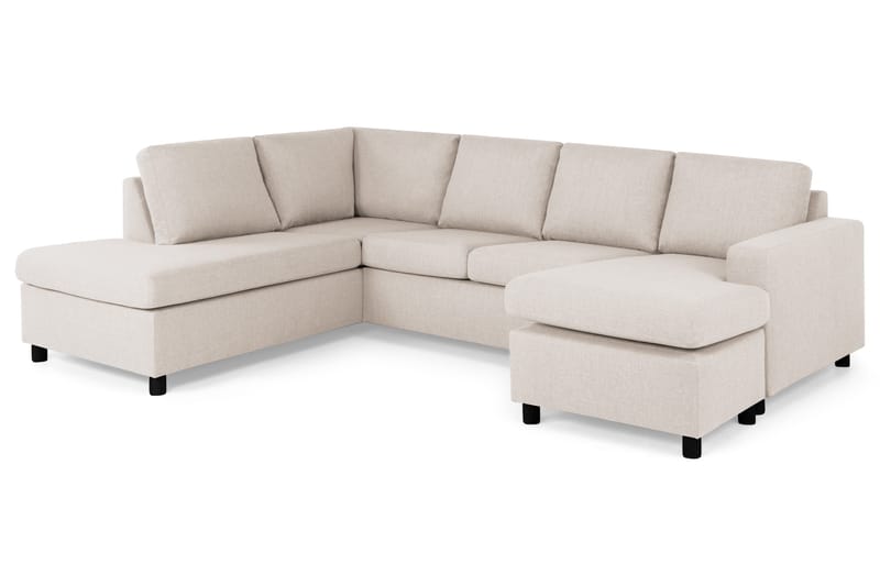 Crazy 4-sits Vänstervänd U-formad Large Soffa med Divan och Schäslong i Tyg - Beige - Möbler - Soffa - Divansoffa & schäslongsoffa - 4 sits soffa med divan