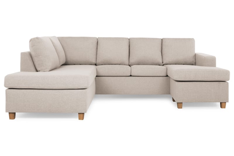 Crazy 4-sits Vänstervänd U-formad Large Soffa med Divan och Schäslong i Tyg - Beige - Möbler - Soffa - Divansoffa & schäslongsoffa - 4 sits soffa med divan