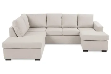 Crazy 4-sits Vänstervänd U-formad Large Soffa med Divan och Schäslong i Tyg - Beige - Möbler - Soffa - Divansoffa & schäslongsoffa - 3 sits soffa med divan