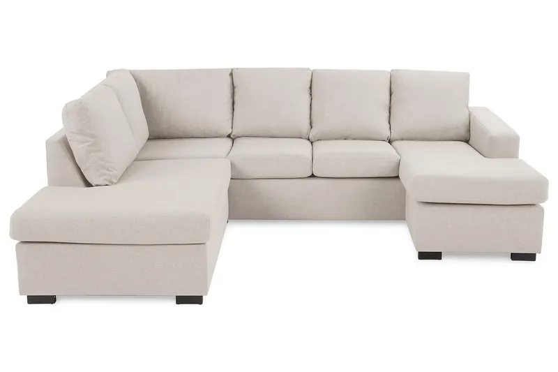 Crazy 4-sits Vänstervänd U-formad Large Soffa med Divan och Schäslong i Tyg - Beige - Möbler - Soffa - Divansoffa & schäslongsoffa - 3 sits soffa med divan