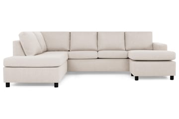 Crazy 4-sits Vänstervänd U-formad Large Soffa med Divan och Schäslong i Tyg - Beige - Möbler - Soffa - Divansoffa & schäslongsoffa - 4 sits soffa med divan