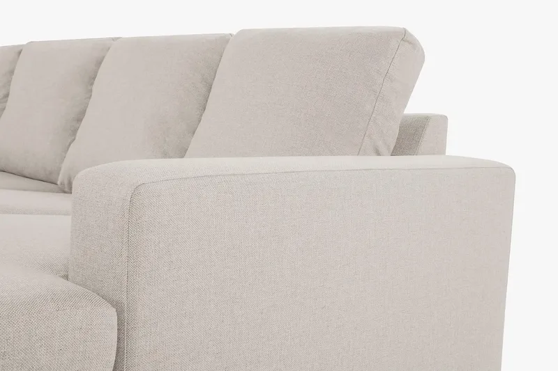 Crazy 4-sits Vänstervänd U-formad Large Soffa med Divan och Schäslong i Tyg - Beige - Möbler - Soffa - Divansoffa & schäslongsoffa - 3 sits soffa med divan