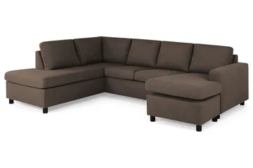 Crazy 4-sits Vänstervänd U-formad Large Soffa med Divan och Schäslong i Tyg - Brun - Möbler - Soffa - Divansoffa & schäslongsoffa - 3 sits soffa med divan