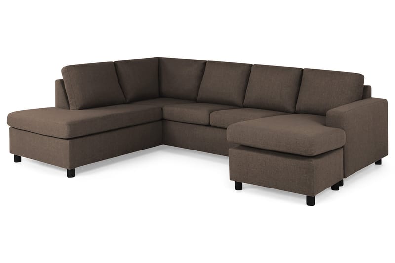 Crazy 4-sits Vänstervänd U-formad Large Soffa med Divan och Schäslong i Tyg - Brun - Möbler - Soffa - Divansoffa & schäslongsoffa - 3 sits soffa med divan