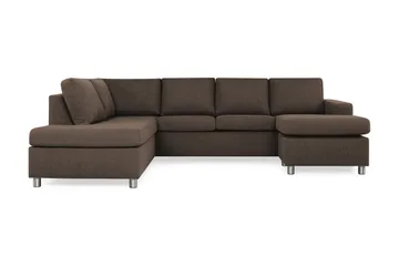 Crazy 4-sits Vänstervänd U-formad Large Soffa med Divan och Schäslong i Tyg - Brun - Möbler - Soffa - Divansoffa & schäslongsoffa - 3 sits soffa med divan
