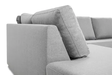 Crazy 4-sits Vänstervänd U-formad Large Soffa med Divan och Schäslong i Tyg - Grå - Möbler - Soffa - Divansoffa & schäslongsoffa - 4 sits soffa med divan